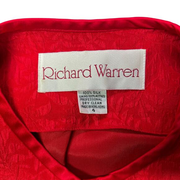 Richard Warren Vintage 80s Red Silk Suit Set 4 | Skirt Cherry-Coded Old Money - Picture 5 of 16